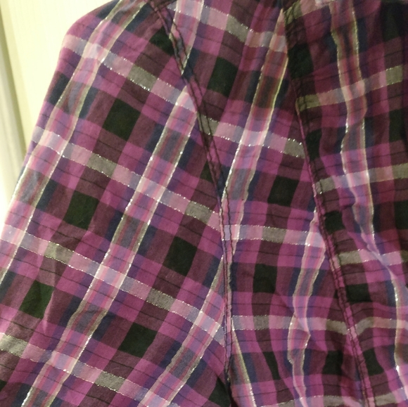 Purple Plaid Express Button Down - Picture 2 of 4